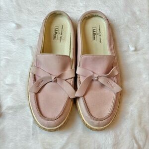 L.L.Bean Pink Espadrille Mules Size 10